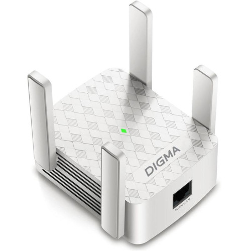 Повторитель беспроводного сигнала Digma D-WR400 AC1200 10/100BASE-TX/Wi-Fi белый