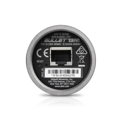 Точка доступа Wi-Fi Ubiquiti Bullet AC IP67  BULLETAC-IP67  Ubiquiti радиоустройство 2.4/5 ГГц, airMAX ac, 21 дБм, 1x N-type,  BULLETAC-IP67  PoE-питание, (025683)