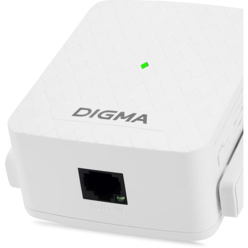 Повторитель беспроводного сигнала Digma D-WR310 (D-WR310V2) N300 Wi-Fi белый