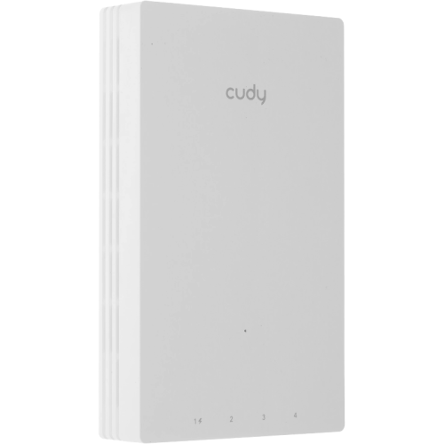 Точка доступа/ AX3000 Dual Band Wi-Fi 6 Wall Plate Access Point, Chipset MT7981+MT7531AE+MT7976CN, 802.11ax/ac/a/b/g/n, 2402Mbps at 5GHz + 574Mbps at 2.4GHz, 1 x Gigabit PoE-IN Port, 802.3af / at, 4 x Gigabit  RJ45 ports, LAN1 support PoE Out,  Cudy Mesh 