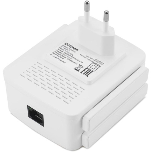 Повторитель беспроводного сигнала Digma D-WR310 (D-WR310V2) N300 Wi-Fi белый