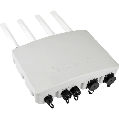 Точка доступа WOP-30LI, 802.11ax  (WiFi 6), 2.4/5GHz; 2х2 MU-MIMO; 2 x10/100/1000Base-T, 2xSFP, 4 разъема N-типа для подключения внешних антенн, 48/56В PoE+, источник питаня 12В.