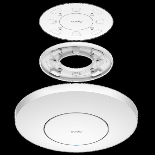 Точка доступа Wi-Fi CUDY AX3000 Wi-Fi 6 2 5G Access Point AX3000 Dual Band Ceiling Mount Wi-Fi 6 Access Point, Chipset MT7981, 802.11ax/ac/a/b/g/n, 2402Mbps at 5GHz + 574Mbps at 2.4GHz, 1 x 2.5G RJ45 Port, MU-MIMO, Support 12V DC or  802.3at PoE or Passiv