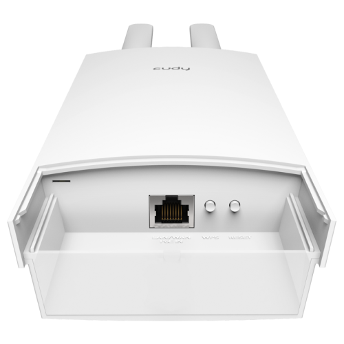 Точка доступа/ AX3000 High Power WiFi 6 Gigabit Outdoor Access Point, 2402Mbps at 5GHz + 574Mbps at 2.4GHz, 1 x Gigabit RJ45, 2 Detachable Antennas, 802.3at/802.3af PoE or 48V passive PoE, IP65 Waterproof, lightning protection, 48V passive PoE adapter inc