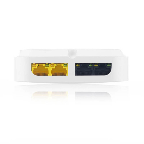 Точка доступа/ Access point Zyxel NebulaFlex Pro WAX300H, WiFi 6, 802.11a/b/g/n/ac/ax (2.4 and 5 GHz), MU-MIMO, wall-mounted, 2x2 antennas, up to 575+2400 Mbps, 4xLAN GE (1x PoE out), 3G/4G protection, PoE only