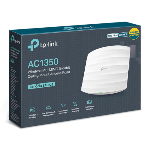 Точка доступа/ V4 AC1350 MU-MIMO Gb Ceiling Mount Access Point, 802.11a/b/g/n/ac wave 2, 802.3af Standard PoE and Passive PoE (Passive POE Adapter included), 1 10/100/1000Mbps hidden LAN port