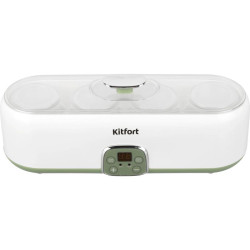 Йогуртница Kitfort KT-2007 20Вт 4б. 200мл упр.:электрон. белый/зеленый