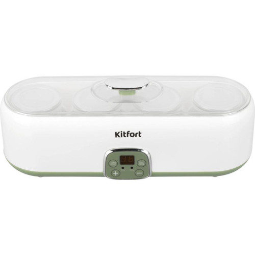 Йогуртница Kitfort KT-2007 20Вт 4б. 200мл упр.:электрон. белый/зеленый