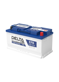 Аккумуляторная батарея для автомобилей/ DELTA серия  START MASTER, DELTA START MASTER 95 Ah EFB, напряжение 12В, емкость 95 Ач (разряд 20 часов; 10.5В), пусковой ток: 900А, полярность обратная ( - +),  тип EFB;Pb (свинцово-кислотный), клеммы: Конус,  ДxШx