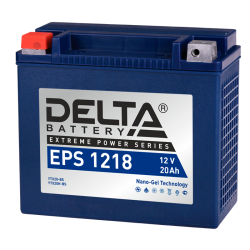 Аккумуляторная батарея для мото-техники/ DELTA серия  EPS, EPS 1218, напряжение 12В, емкость 20 Ач (разряд 10 часов 10.5 В), пусковой ток: 245А, полярность обратная ( - +),  тип AGM;GEL (гелевый), клеммы: M06,  ДxШxВ 177x88x154мм., вес  5,62кг
