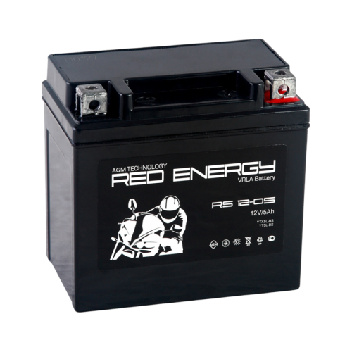 Аккумуляторная батарея для мото-техники/ DELTA серия  RS, RS 1205, напряжение 12В, емкость 4,5 Ач (разряд 10 часов 10.5 В), пусковой ток: 144А, полярность обратная ( - +),  тип AGM;Pb (свинцово-кислотный), клеммы: BN под болт,  ДxШxВ 114x70x106мм., вес  1
