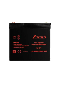 Батарея POWERMAN Battery CA12500, напряжение 12В, емкость 50Ач, макс. ток разряда 500А, макс. ток заряда 15А, свинцово-кислотная типа AGM, тип клемм M1, Д/Ш/В В229/138/208, 16.2 кг./ Battery POWERMAN Battery CA12500, voltage 12V, capacity 50Ah, max. disch