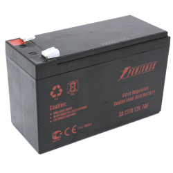 Батарея POWERMAN Battery CA1270, напряжение 12В, емкость 7Ач,макс. ток разряда 105А, макс. ток заряда 2.1А, свинцово-кислотная типа AGM, тип клемм F2, Д/Ш/В 151/65/94, 2.2 кг./ Battery POWERMAN Battery CA1270, voltage 12V, capacity 7Ah, max. discharge cur