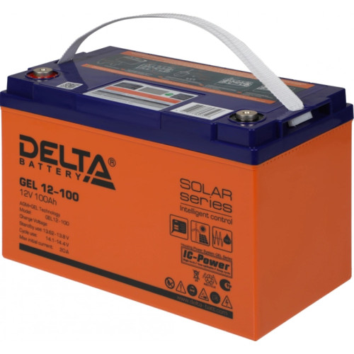 Батарея Vektor Battery серия GEL, GEL 12-100, напряжение 12В, емкость 100 Ач (разряд 10 часов), макс. ток разряда (5 сек.) 1000А, макс. ток заряда 20 А, свинцово-кислотная типа GEL, клеммы M8, ДxШxВ 333x173x216мм., вес 30,3 кг., срок службы 13 лет