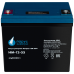 Battery Parus Electro, standard series HM-12-55, voltage 12V, capacity 55Ah (discharge 10 hours), max. discharge current (5sec) 550A, max. charge current 16.5A, lead-acid type AGM, terminals for M6 bolt, LxWxH 224x132x205mm., total height with terminals 2