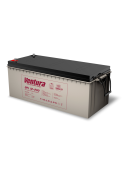 Батарея Ventura серия GPL, GPL12-200, напряжение  12B, емкость 212Ач (разряд 20 часов), макс. ток заряда 60А,  свинцово-кислотная типа AGM,  клеммы  F8, ДШВ  522х240х223мм, вес 59кг/ Ventura battery GPL series, GPL12-200, voltage 12V, capacity 212Ah (disc