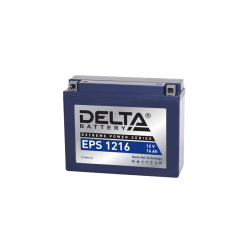 Аккумуляторная батарея для мото-техники/ DELTA серия  EPS, EPS 1216, напряжение 12В, емкость 16 Ач (разряд 10 часов 10.5 В), пусковой ток: 220А, полярность обратная ( - +),  тип AGM;GEL (гелевый), клеммы: M06,  ДxШxВ 205x70x162мм., вес  5,86кг