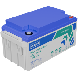 Батарея Vektor Battery серия GPL (S), GPL 12-65S, напряжение 12В, емкость 68,20 Ач (разряд 20 часов), емкость 65,70 Ач (разряд 10 часов), макс. ток разряда (5 сек.) 650А, макс. ток заряда 16,25 А, свинцово-кислотная типа AGM, клеммы M6, ДxШxВ 350x167x173м