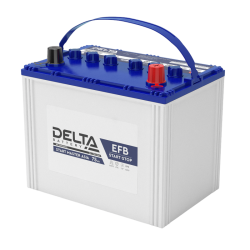 Аккумуляторная батарея для автомобилей/ DELTA серия  START MASTER, DELTA START MASTER 75 Ah EFB Asia, напряжение 12В, емкость 75 Ач (разряд 20 часов; 10.5В), пусковой ток: 700А, полярность обратная ( - +),  тип EFB;Pb (свинцово-кислотный), клеммы: Конус, 