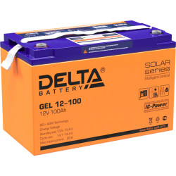Батарея Vektor Battery серия GEL, GEL 12-100, напряжение 12В, емкость 100 Ач (разряд 10 часов), макс. ток разряда (5 сек.) 1000А, макс. ток заряда 20 А, свинцово-кислотная типа GEL, клеммы M8, ДxШxВ 333x173x216мм., вес 30,3 кг., срок службы 13 лет