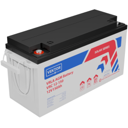 Батарея Vektor Battery серия VRC, VRC 12-150, напряжение 12В, емкость 150 Ач (разряд 10 часов), макс. ток разряда (5 сек.) 1500А, макс. ток заряда 75 А, свинцово-кислотная типа AGM+CARBON, клеммы M8, ДxШxВ 484x170x241мм., вес 47 кг., срок службы 15 лет