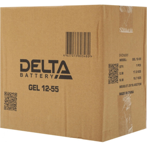 Батарея Vektor Battery серия GEL, GEL 12-55, напряжение 12В, емкость 55 Ач (разряд 10 часов), макс. ток разряда (5 сек.) 550А, макс. ток заряда 11 А, свинцово-кислотная типа GEL, клеммы M6, ДxШxВ 230x140x207мм., вес 16,5 кг., срок службы 13 лет Батарея Vektor Battery серия GEL, GEL 12-55, напряжение 12В, емкость 55 Ач (разряд 10 часов), макс. ток разряда (5 сек.) 550А, макс. ток заряда 11 А, свинцово-кислотная типа GEL, клеммы M6, ДxШxВ 230x140x207мм., вес 16,5 кг., срок службы 13 лет