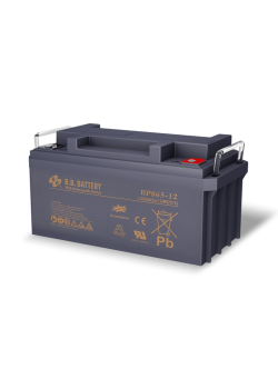 Батарея B.B. Battery серия BPS, BPS65-12, напряжение 12В, емкость 65Ач (разряд 20 часов), макс. ток разряда (5 сек.) 650А, макс. ток заряда 19.5A, свинцово-кислотная типа AGM, клеммы I2, ДxШxВ 350х166х174мм, 22.4 кг., срок службы 12 лет/ B.B. Battery seri