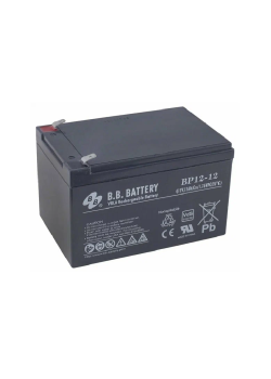 Батарея B.B. Battery серия BP, BP12-12, напряжение 12В, емкость 12Ач (разряд 20 часов), макс. ток разряда (5 сек.) 180А, макс. ток заряда 3.6A, свинцово-кислотная типа AGM, клеммы T2, ДxШxВ 151x98x98мм., вес 3.94кг., срок службы 10 лет/ B.B. Battery serie
