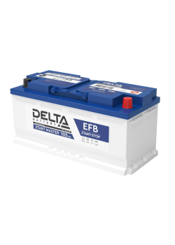 Аккумуляторная батарея для автомобилей/ DELTA серия  START MASTER, DELTA START MASTER 105 Ah EFB, напряжение 12В, емкость 105 Ач (разряд 20 часов; 10.5В), пусковой ток: 950А, полярность обратная ( - +),  тип EFB;Pb (свинцово-кислотный), клеммы: Конус,  Дx