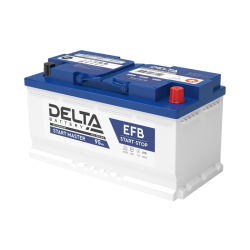 Аккумуляторная батарея для автомобилей/ DELTA серия  START MASTER, DELTA START MASTER 95 Ah EFB, напряжение 12В, емкость 95 Ач (разряд 20 часов; 10.5В), пусковой ток: 900А, полярность обратная ( - +),  тип EFB;Pb (свинцово-кислотный), клеммы: Конус,  ДxШx