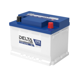 Аккумуляторная батарея для автомобилей/ DELTA серия  START MASTER, DELTA START MASTER 68 Ah EFB, напряжение 12В, емкость 68 Ач (разряд 20 часов; 10.5В), пусковой ток: 700А, полярность обратная ( - +),  тип EFB;Pb (свинцово-кислотный), клеммы: Конус,  ДxШx