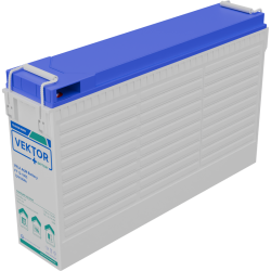 Батарея Vektor Battery серия FT (S), FT 12-180S, напряжение 12В, емкость 180 Ач (разряд 10 часов), макс. ток разряда (5 сек.) 1800А, макс. ток заряда 54 А, свинцово-кислотная типа AGM, клеммы M8, ДxШxВ 561x125x317мм., вес 55,5 кг., срок службы 15 лет