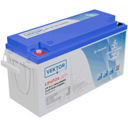 Батарея Vektor Energy серия LFP MARINE, LFP 25.6-100, напряжение 25.6В, емкость 100 Ач, макс. ток разряда 100А, макс. ток заряда 100 А, литий-ионная аккуумуляторная батарея, клеммы M8, ДxШxВ 500*186*240 мм., вес 22 кг., срок службы 20 лет