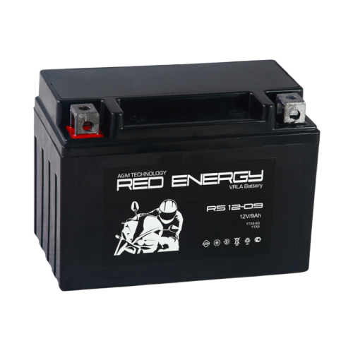 Аккумуляторная батарея для мото-техники/ DELTA серия  RS, RS 1209, напряжение 12В, емкость 9 Ач (разряд 10 часов 10.5 В), пусковой ток: 144А, полярность обратная ( - +),  тип AGM;Pb (свинцово-кислотный), клеммы: BN под болт,  ДxШxВ 150x86x107мм., вес  2,8