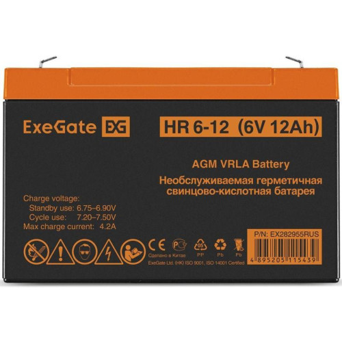 Батарея для ИБП Exegate EX282955 6В 12Ач