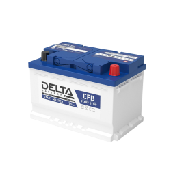 Аккумуляторная батарея для автомобилей/ DELTA серия  START MASTER, DELTA START MASTER 75 Ah EFB, напряжение 12В, емкость 75 Ач (разряд 20 часов; 10.5В), пусковой ток: 700А, полярность обратная ( - +),  тип EFB;Pb (свинцово-кислотный), клеммы: Конус,  ДxШx