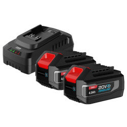 Набор аккумулятор и зарядное устройство Deli DE-CM20A4E (2АКБ 20V 4А*ч + ЗУ 2A, 20V)