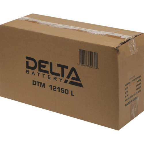 Батарея DELTA серия DTM L, DTM 12150 L, напряжение 12В, емкость 150Ач (разряд 10 часов),  макс. ток разряда (5 сек.) 970А, макс. ток заряда 45А, свинцово-кислотная типа AGM, клеммы под болт М8, ДxШxВ 482х170х240мм., вес 45кг., срок службы 10-12 лет./ Batt