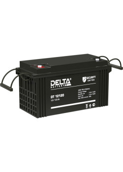 Батарея DELTA серия DT, DT 12120, напряжение 12В, емкость 120Ач (разряд 20 часов),  макс. ток разряда (5 сек.) 1000А, макс. ток заряда 36А, свинцово-кислотная типа AGM, клеммы под болт М8, ДxШxВ 410х176х224мм., вес 32кг., срок службы 7-10 лет./ Battery DE