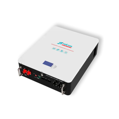 Батарея Vektor Energy серия LFP, LFP 51.2-100W, напряжение 51.2В, емкость 100 Ач, макс. ток разряда 100А, макс. ток заряда 100 А, литий-ионная аккуумуляторная батарея, клеммы М8, ДxШxВ 445х570х150 мм., вес 45 кг., срок службы 15 лет