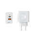 GCR PRO Сетевое зарядное устройство 3в1, GaN Tech USB QC 3.0 + Type-C PD 20W + магнитная зарядка для Apple Watch, белый, GCR-56576