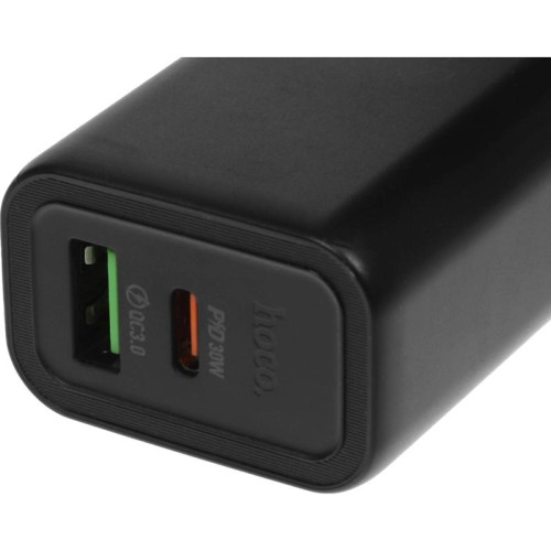 Сетевое зар./устр. Hoco Gentle PD30W+QC3.0 30W 3A (PD+QC) USB/USB Type-C универсальное черный (44358)