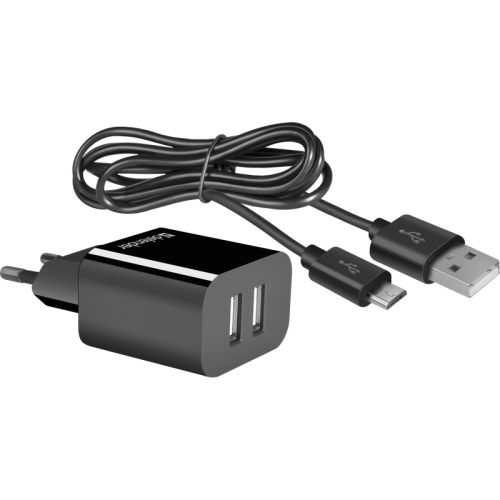 Defender Сетевой адаптер UPC-21 2xUSB,5V/2.1А кабель microUSB Defender Сетевой адаптер UPC-21 2xUSB,5V/2.1А кабель microUSB