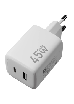 Defender Сетевой адаптер UPA-145 45W, USB A+C, белый