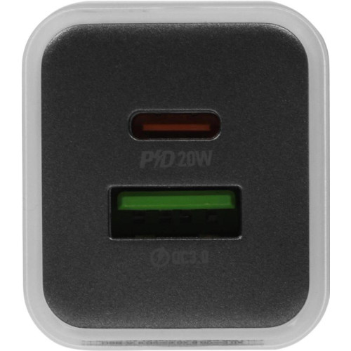 Сетевое зар./устр. Hoco N46 Glorious 20W 3A (PD+QC+AFC) USB-A/Type-C универсальное синий (35318)