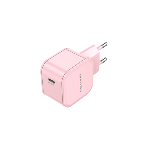 Сетевое зарядное устройство Vention на 1 порт USB С 20W  Розовый, шт.