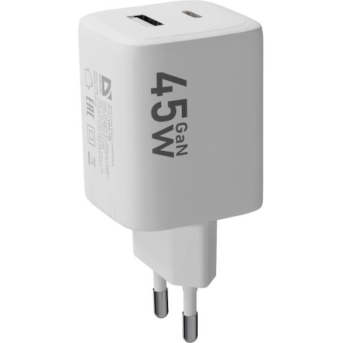 Defender Сетевой адаптер UPA-145 45W, USB A+C, белый