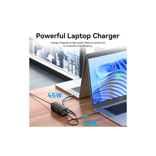 Сетевое зарядное устройство Vention на 4 порта GaN 100W USB (C+C+A+A) Чёрный, шт.