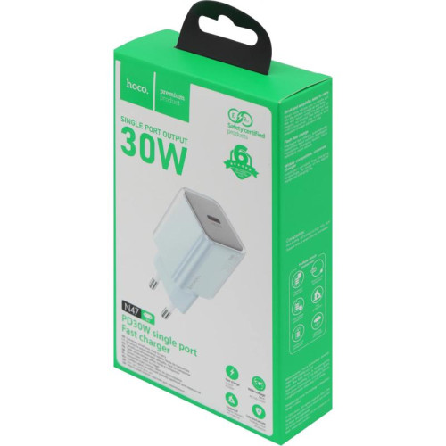 Сетевое зар./устр. Hoco N47 Glorious 30W 3A (PD) USB Type-C универсальное белый (PD30W 35370)