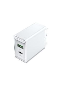 Сетевое зарядное устройство Vention на 2 порта USB (A+C) QC 4.0 Белый